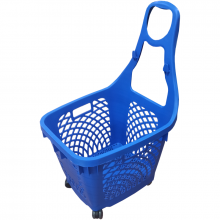 Cărucior din plastic cu 4 roți 66l din materiale reciclabile, albastru