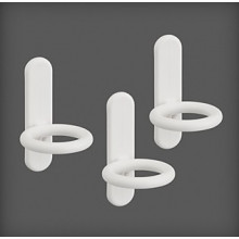 Set 3 cârlige rotunde din plastic 38x49x62 mm, alb