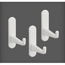 Set 3 cârlige lungi din plastic 15x68x62 mm, alb