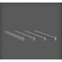 Set 4 buc suport din plastic pentru clemă simplă 270x17x23 mm, argintiu
