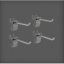 Set cârlige metalice lungi  (4 buc) 65x21x33 mm, argintiu