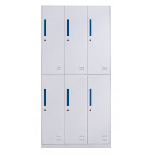 Dulap metalic pentru haine cu 6 uși, alb-gri 900x500x1850 mm