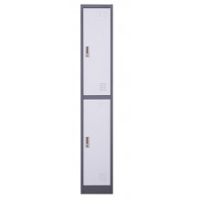 Dulap metalic pentru haine cu 2 uși, alb-gri 380x450x1850 mm