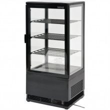 Vitrină frigorifică, temp.0 + 12°C, 420x380x960 mm, capacitatea 78 L, lumini LED, negru