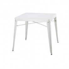 Деревянный стол с металлическими ножками 800x800x760 мм, белый