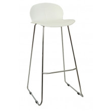 Барный стул из пластика, хромированные ножки 475x480x935 мм, белый